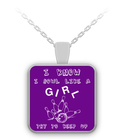 Bowl Like A Girl Purple Necklace