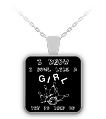 Bowl Like A Girl Black Necklace